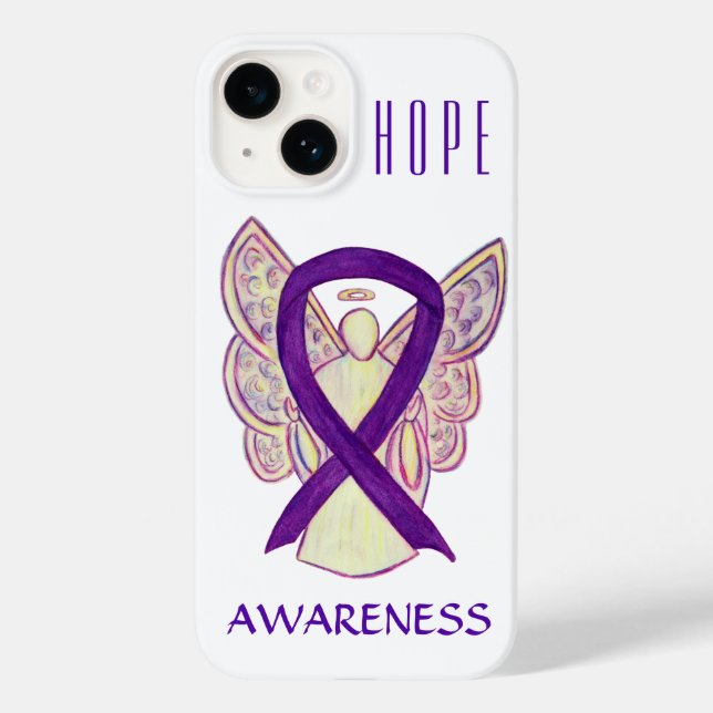 Lila Awareness Angel Ribbon Anpassningsbar iphone  (Baksida)