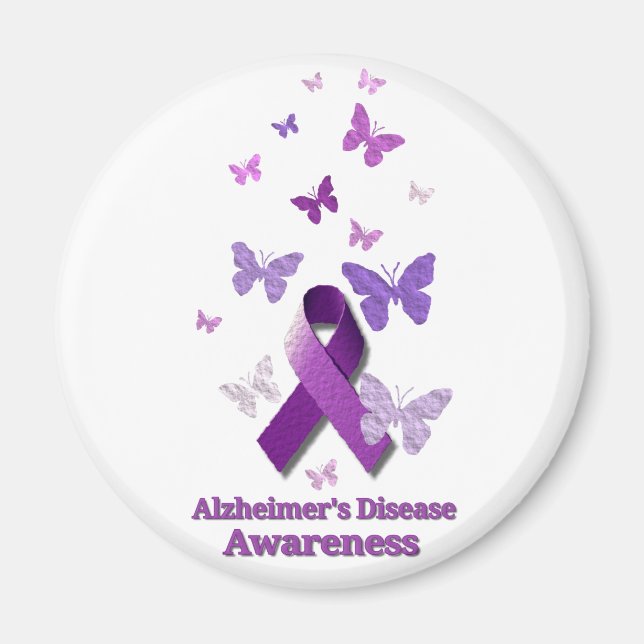 Lila Awareness Ribbon: Alzheimers sjukdom Magnet (Framsidan)
