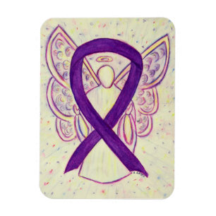 Lila Awareness Ribbon Angel Art Anpassningsbar Mag Magnet