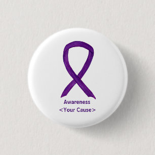 Lila Awareness Ribbon Anpassningsbar Art Stift Knapp