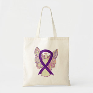 Lila Awareness Ribbon Anpassningsbar Art Tote Bag Tygkasse