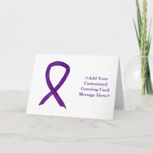 Lila Awareness Ribbon Anpassningsbar Note Card Kort