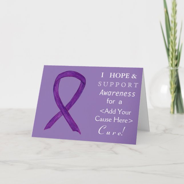 Lila Awareness Ribbon Anpassningsbar Order Cards Kort (Framsida)