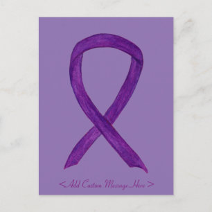 Lila Awareness Ribbon Anpassningsbar Postcard Vykort