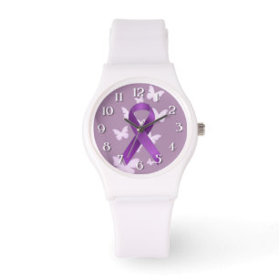 Lila Awareness Ribbon Armbandsur