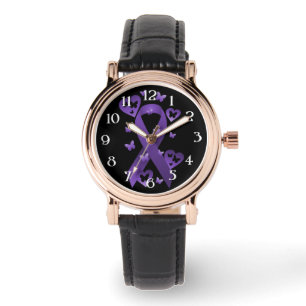 Lila Awareness Ribbon Armbandsur