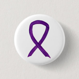 Lila Awareness Ribbon Art Anpassningsbar Pendant B Knapp