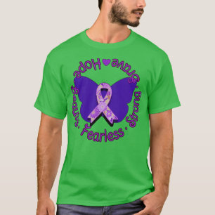 Lila Awareness Ribbon Blommigt Design T Shirt