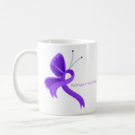 Lila Awareness Ribbon Butterfly Coffee Mugg
