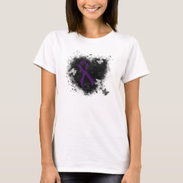 Lila Awareness Ribbon Grunge Heart Tröja