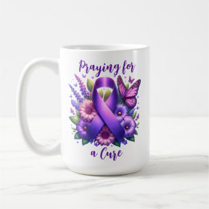 Lila Awareness Ribbon   Krävande av en kyrka Kaffemugg