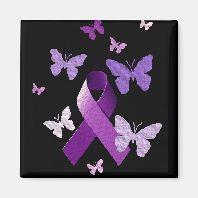 Lila Awareness Ribbon Magnet (Framsidan)
