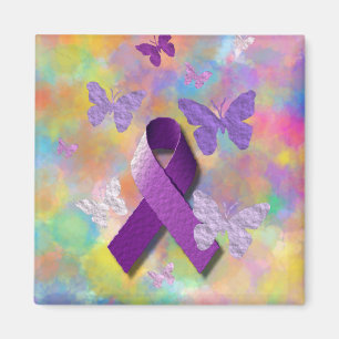 Lila Awareness Ribbon Magnet