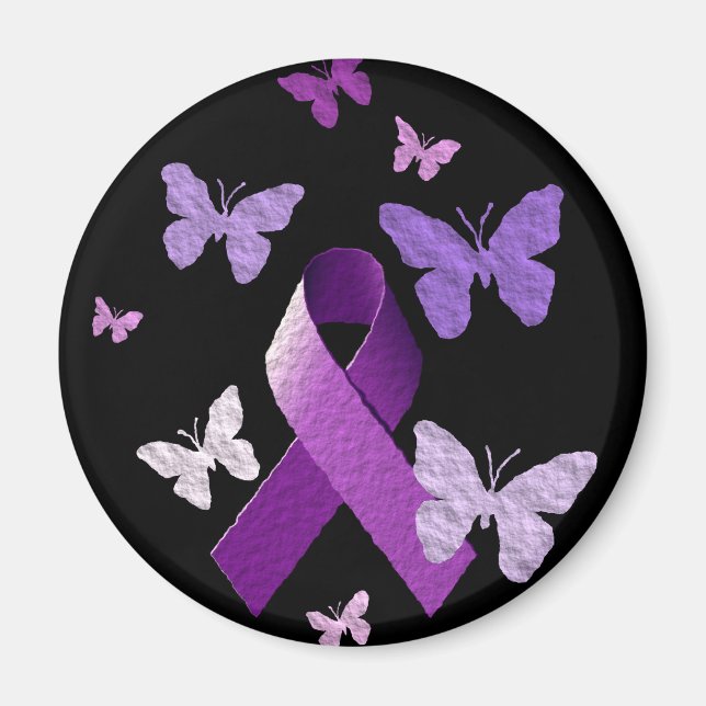 Lila Awareness Ribbon Magnet (Framsidan)