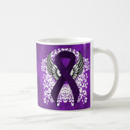 Lila Awareness Ribbon med Vingar Kaffemugg