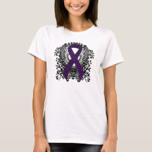 Lila Awareness Ribbon med Vingar