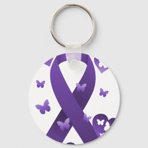 Lila Awareness Ribbon Nyckelring