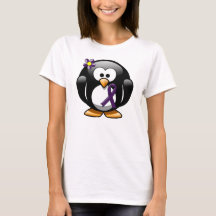 Lila Awareness Ribbon Penguin