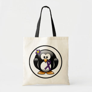 Lila Awareness Ribbon Penguin Tygkasse