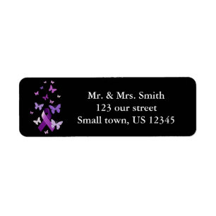 Lila Awareness Ribbon Returadress Etikett