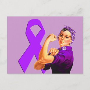 Lila Awareness Ribbon Rosie Riveter Vykort