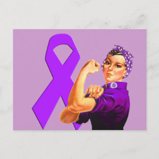 Lila Awareness Ribbon Rosie Riveter Vykort