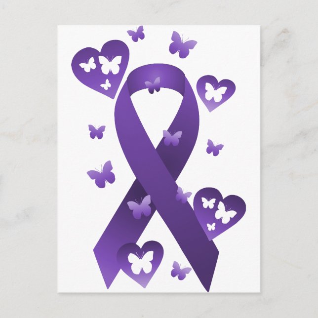 Lila Awareness Ribbon Vykort (Framsida)