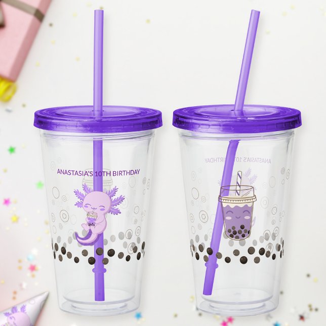 Lila Axolotl Boba Mjölkte Take Away Mugg (Skapare uppladdad)