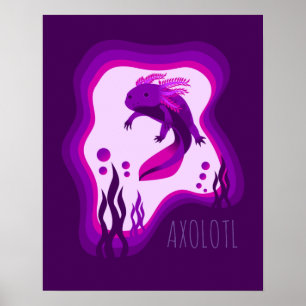 Lila Axolotl Skriv ut Poster