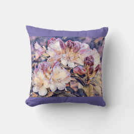 Lila azeea blommar blommor vattencollor Pillow Kudde