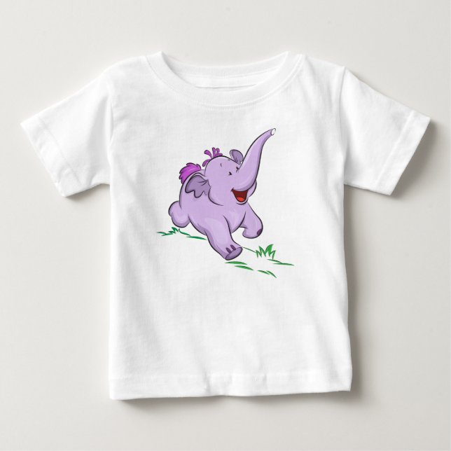 Lila Baby Elephant Kids Bodykosten och T-Shirt (Framsida)