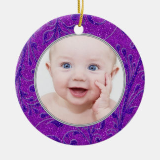 Lila Baby Första julprydnaden Julgransprydnad Keramik