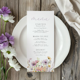 Lila Baby i Bloom Blommigt Wildblomma Baby Shower Meny
