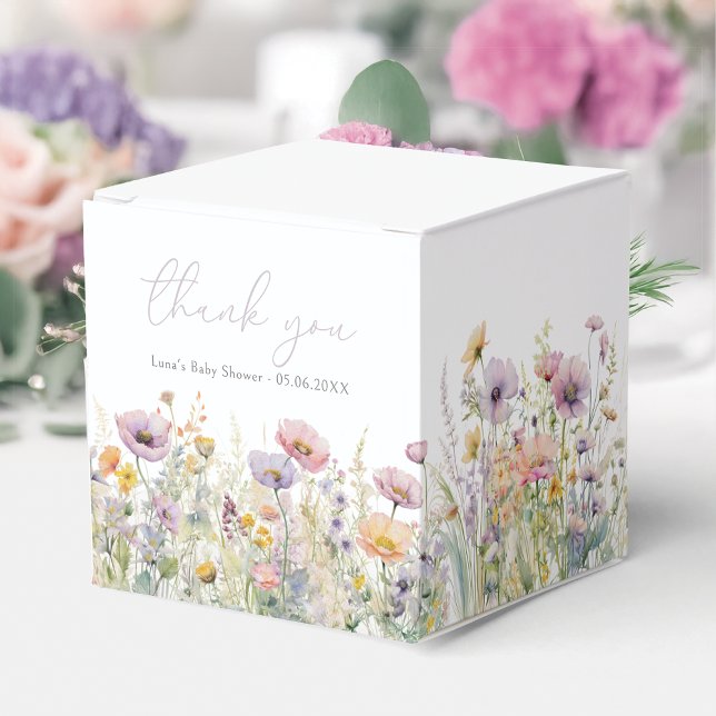 Lila Baby i Bloom Blommigt Wildblomma Baby Shower Presentaskar (Skapare uppladdad)