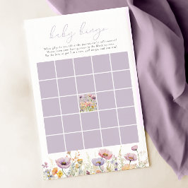 Lila Baby i Bloom Wildblomma Baby Bingo-spel