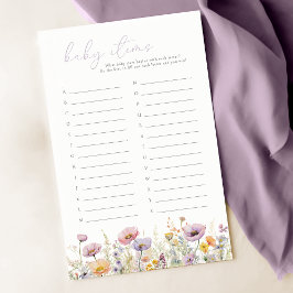 Lila Baby i bloom Wildblommes Baby artikelspel