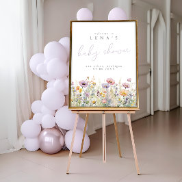 Lila Baby i Bloom Wildbloms välkomstPoster Poster
