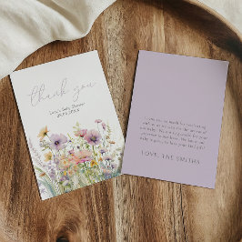 Lila Baby i Bloom Wildblomsterbabyskor med flata s Tack Kort