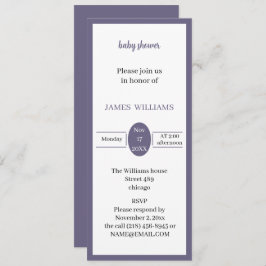 Lila Baby Shower Anpassad Inbjudningar