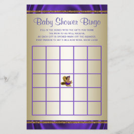 Lila Baby Shower Bingo Flicka Baby Shower Spel