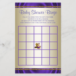 Lila Baby Shower Bingo Flicka Baby Shower Spel