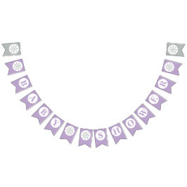 Lila Baby Shower Bunting Flaggor - Girl Baby Showe