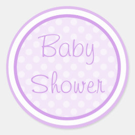 Lila Baby Shower Stickers Runt Klistermärke
