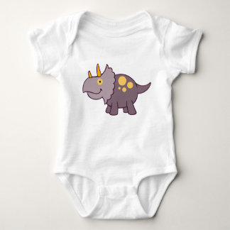 Lila Baby Triceratops Dinosaur Baby One-Biet T Shirt