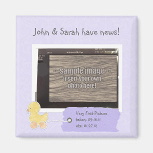 Lila Baby Ultrasound Photo Anpassningsbar Anka Mag Magnet