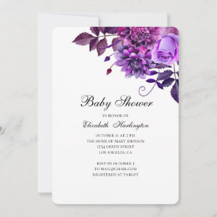 Lila babyduschinbjudan. Lilac-blommor Inbjudningar