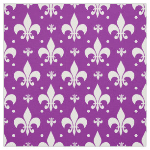 Lila Background Fleur-de-lis Mönster Design Tyg