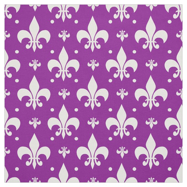 Lila Background Fleur-de-lis Mönster Design Tyg (Provkarta)
