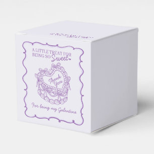Lila båge Retro hjärta Coquette tårta Galentines Presentaskar