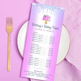 Lila Bakery Cake Glitter Drives Pastry Chef Menu Reklamkort